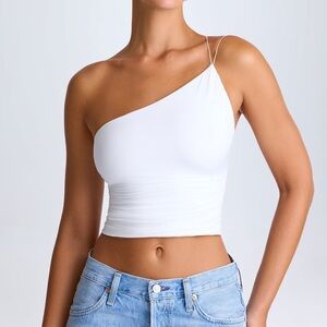 Oh Polly White One-Shoulder Crop Top